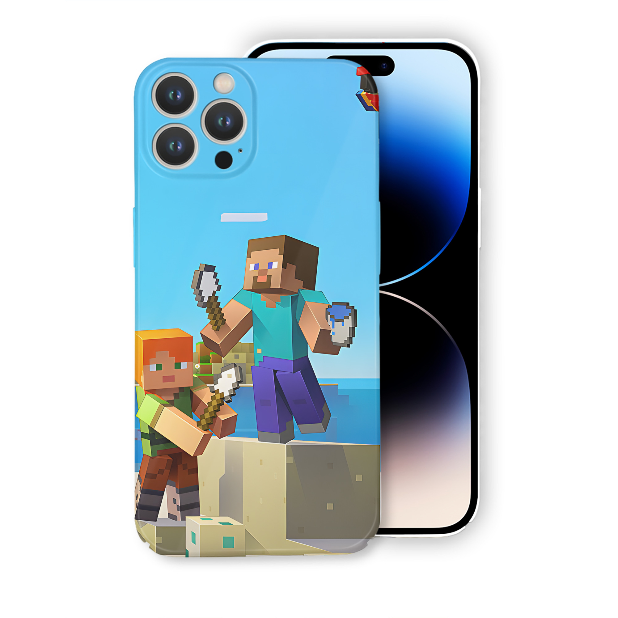（画像用） マインクラフト ブロックの世界 Minecraft MC Block world 【iPhone 14シリーズ対応】ハードケース
